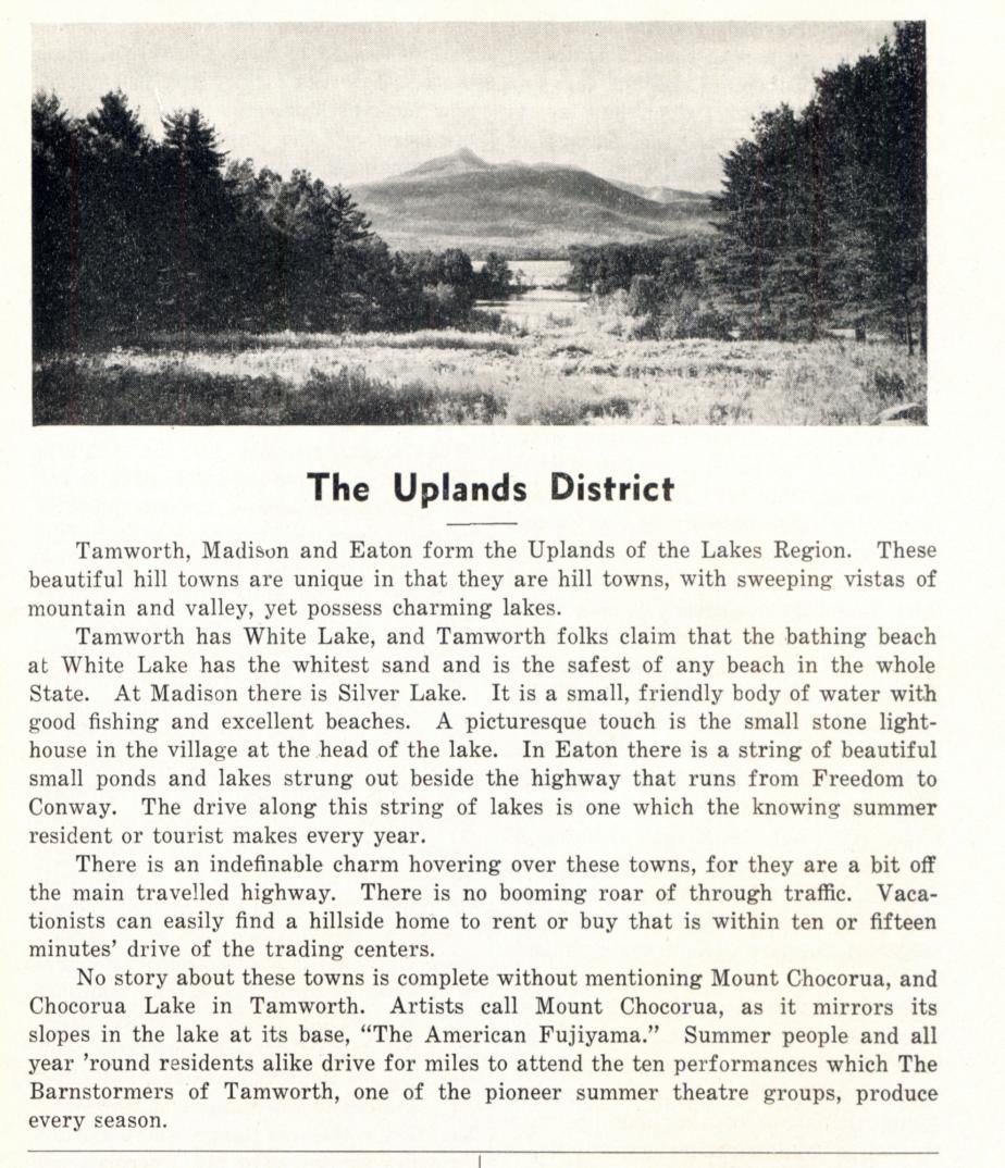 The Uplands of the Lakes Region - Tamworth NH 1939