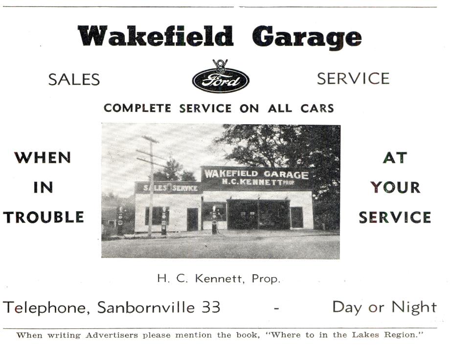 Wakefield Garage - Sanbornville NH 1939