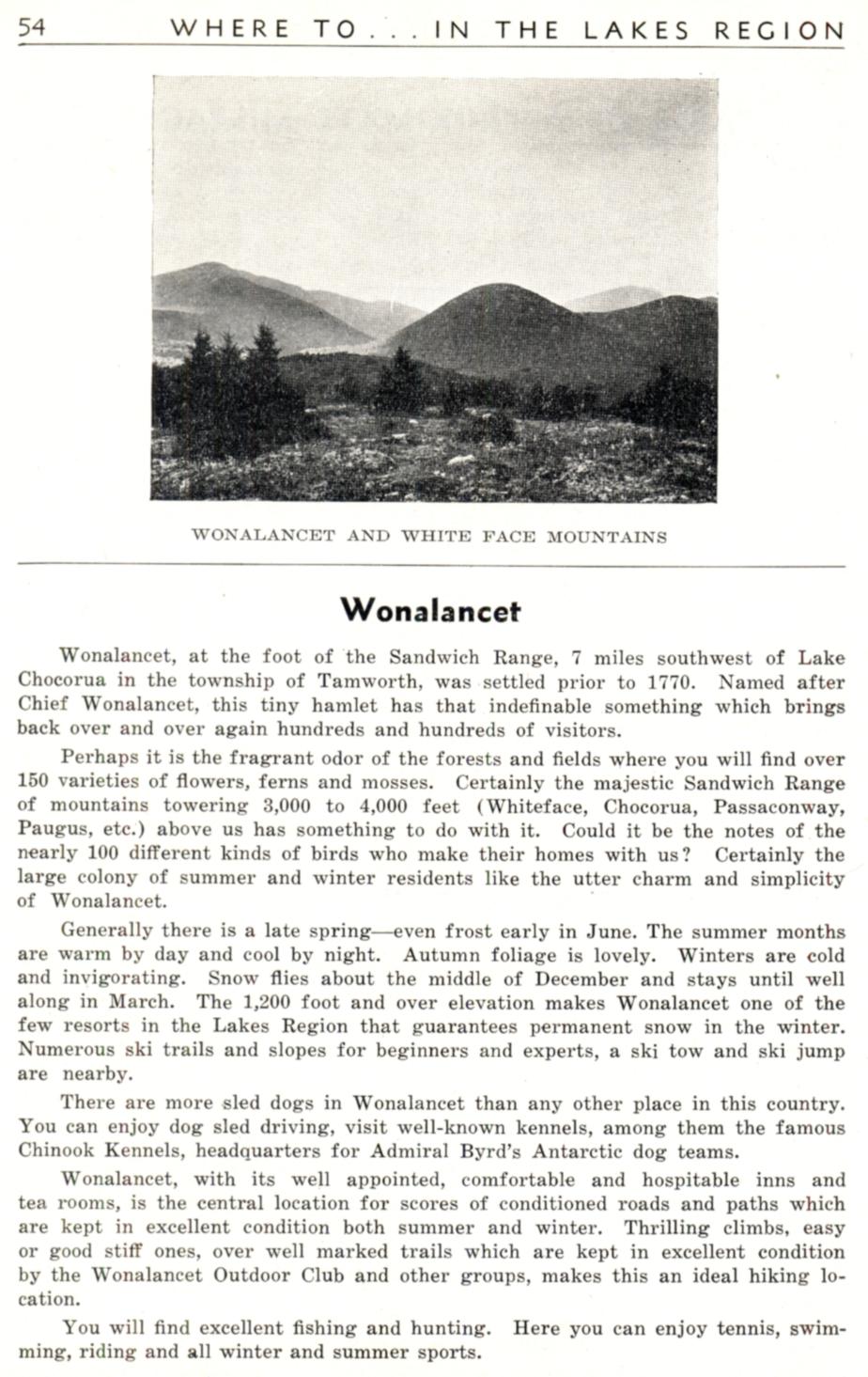 Village of Wonalancet NH 1939