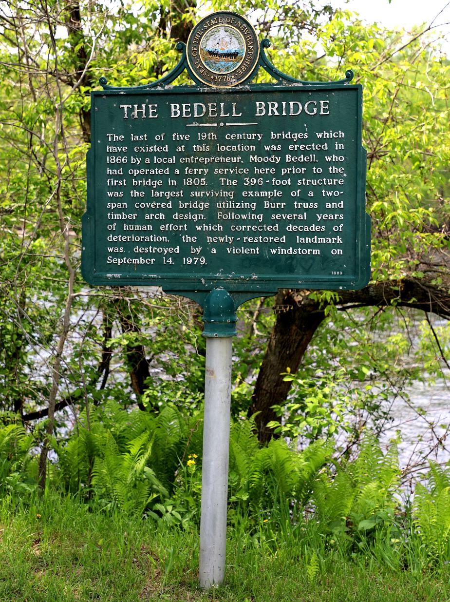 Bede3ll Bridge Historical Marker #136 - Haverhill New Hampshire