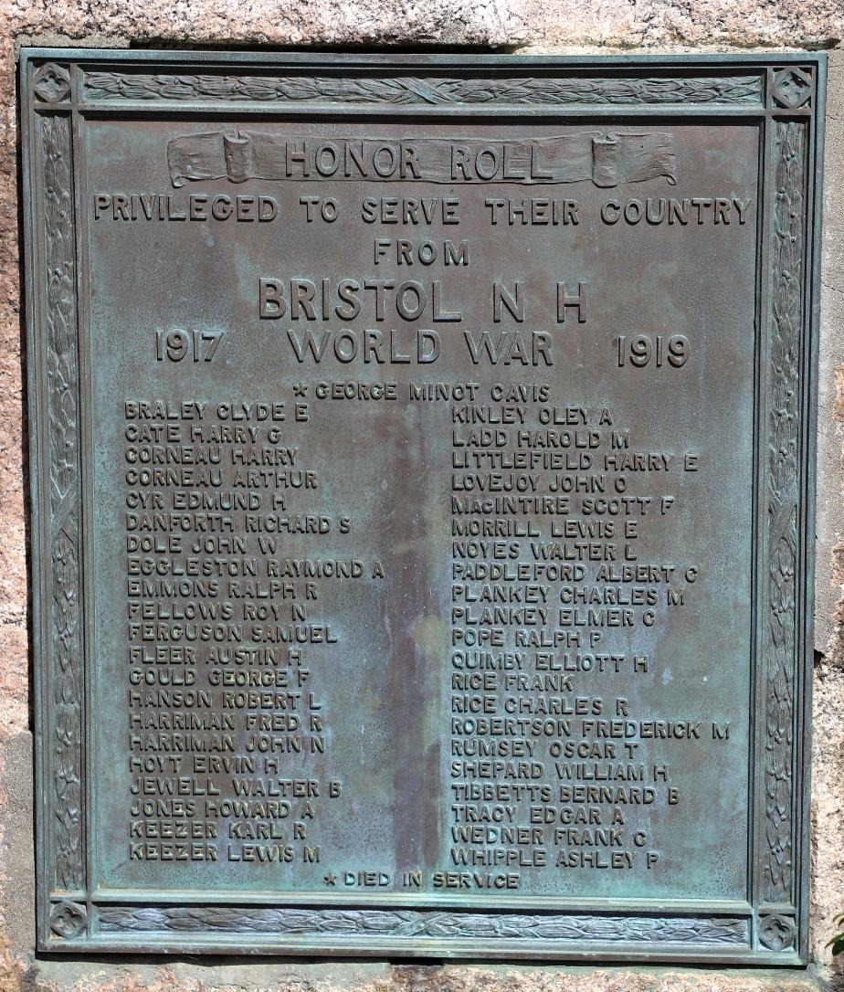 Bristol New Hampshire World War I Veterans Memorial