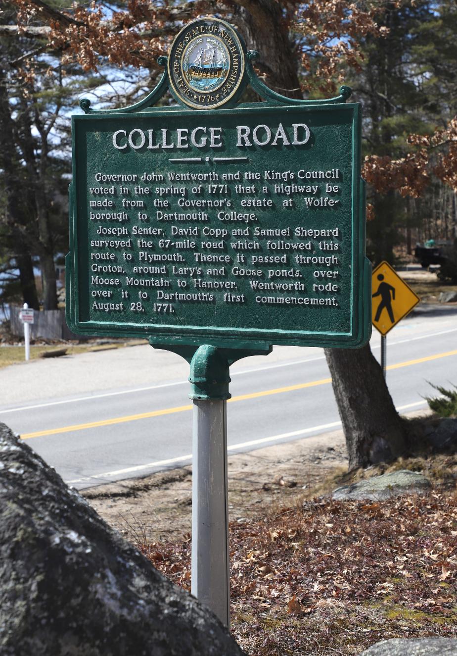 College Road Wolfeboro NH Historical Marker