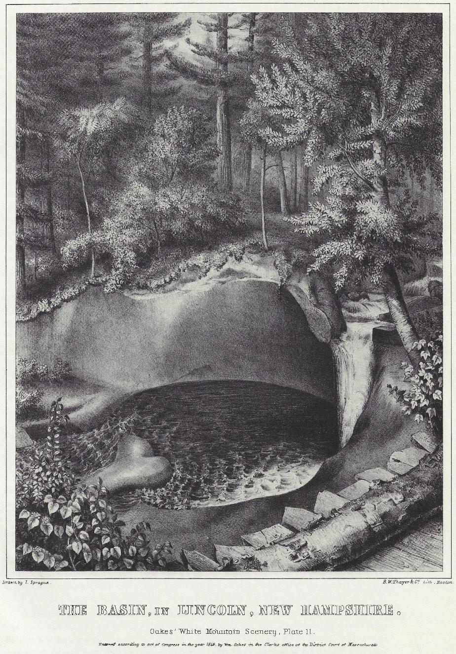 Oakes' White Mountain Scenery - 1848 the Basin