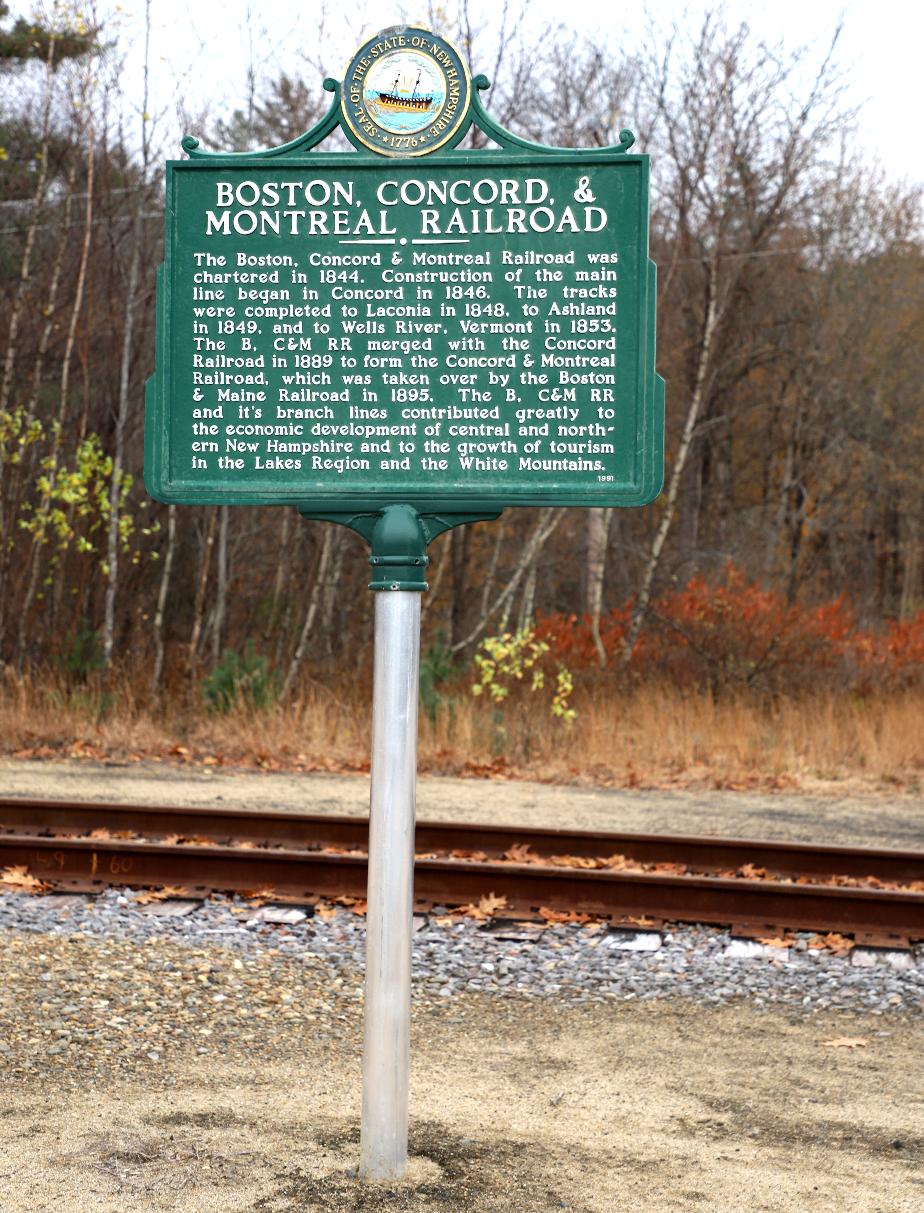 Boston Concord & Montreal RR Historical Marker #163, Ashland NH