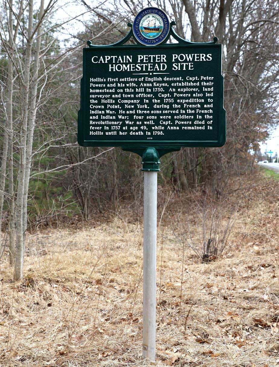 Captain Peter Powers Homestead Site - Hollis New Hampshire - NH Historical Marker #260