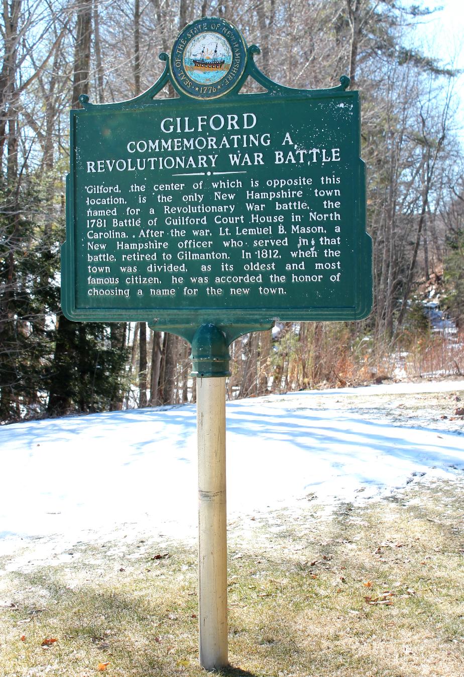 Gilford NH Town Historical Marker