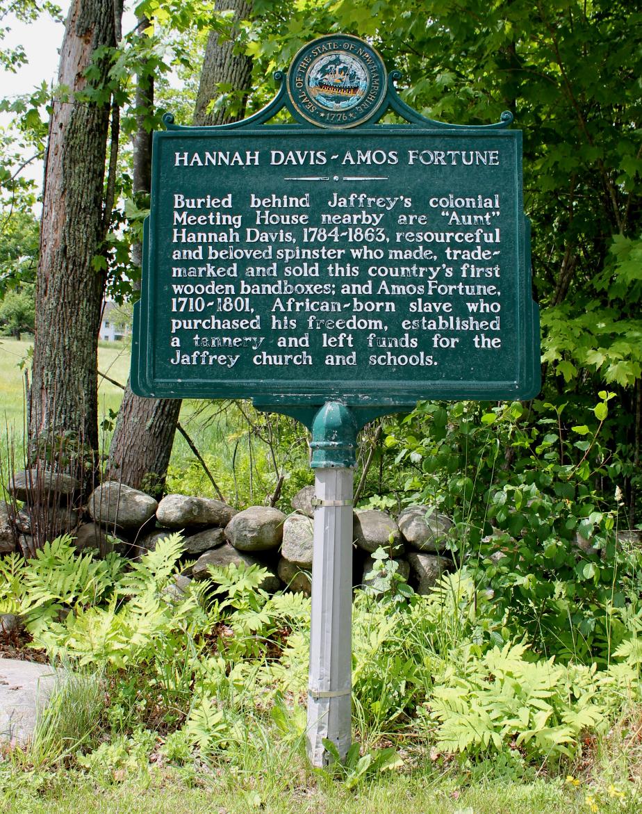 Hannah Davis & Amos Fortune Historical Marker