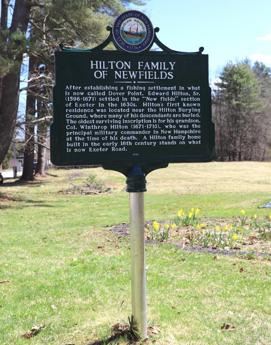Hilton  Family of Newfields Historicaql Marker #272 - Newfields New Hampshire