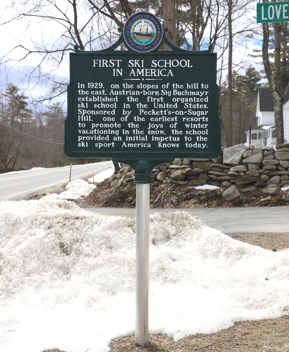 First Ski School in America - NH Historical Marker #73 - Sugar Hill New Hampshire