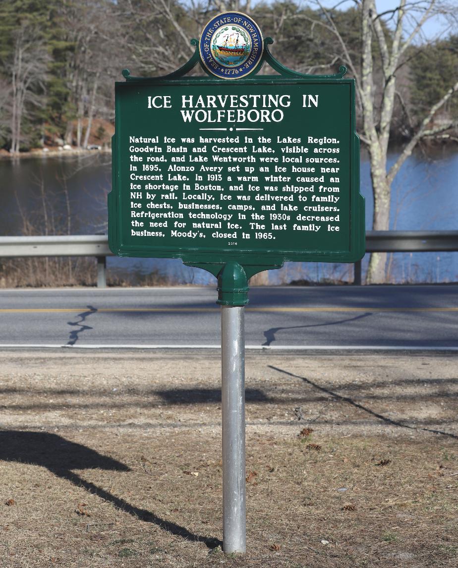 Ice Harvesting in Wolfeboro - New Hampshire Historical Marker #242