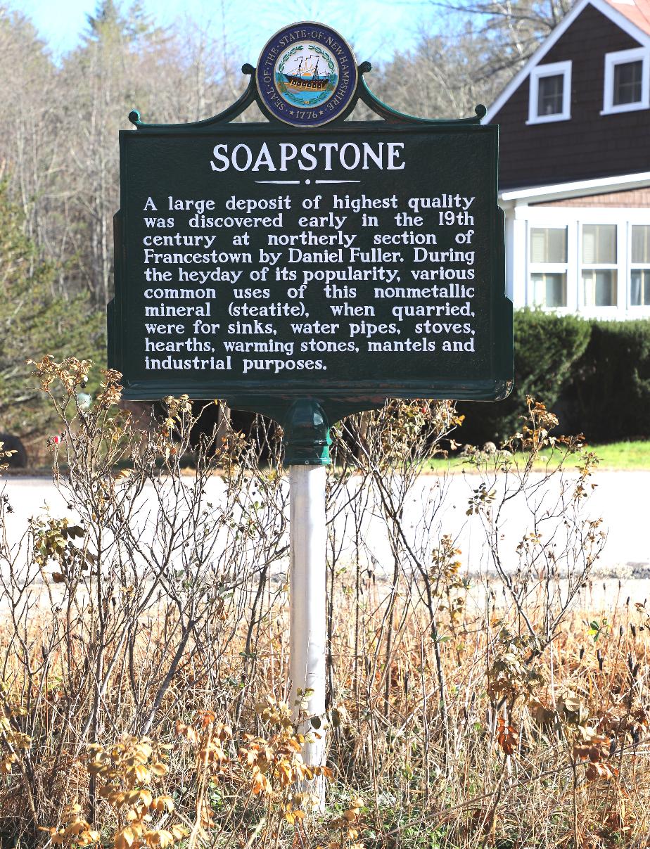 Soapstone in Francestown Nhew Hampshire Historical Marker #23