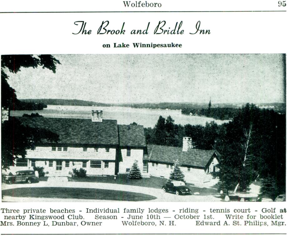 Brook & Bridle Inn - Wolfeboro NH 1953
