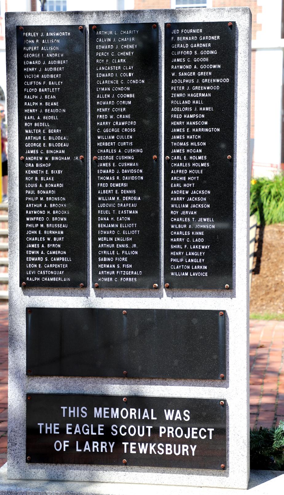 Littleton NH World War I Veterans Memorial