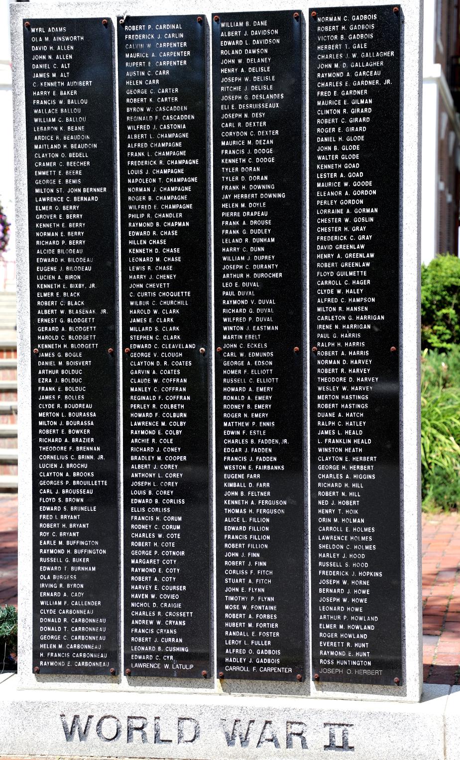 Littleton NH World War II Veterans Memorial