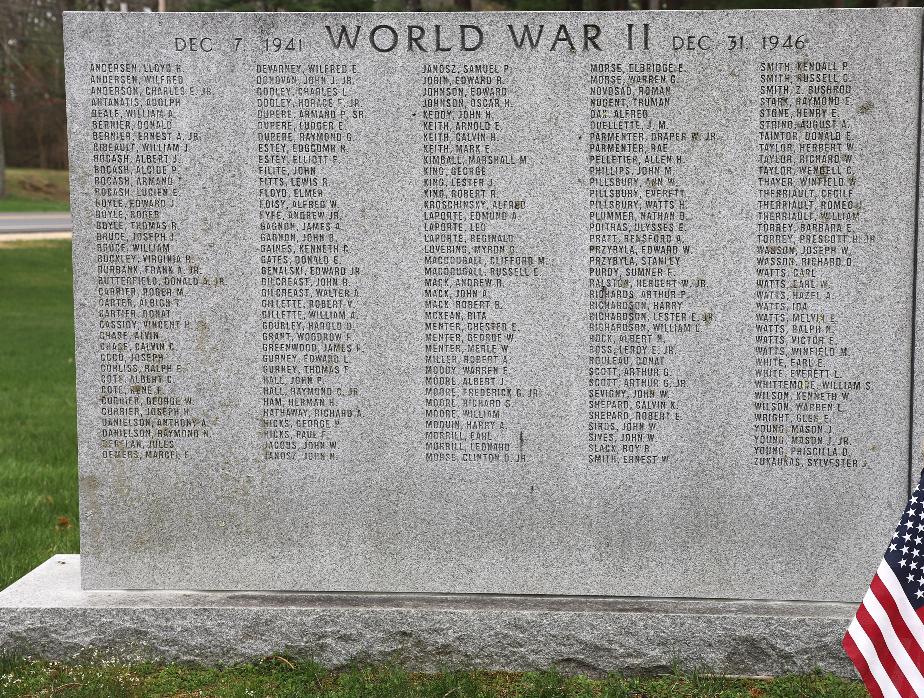 Londonderry New Hampshire World War II Veterans Memorial