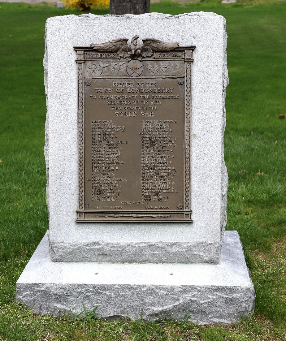 Londonderry New Hampshire World War I Veterans Memorial