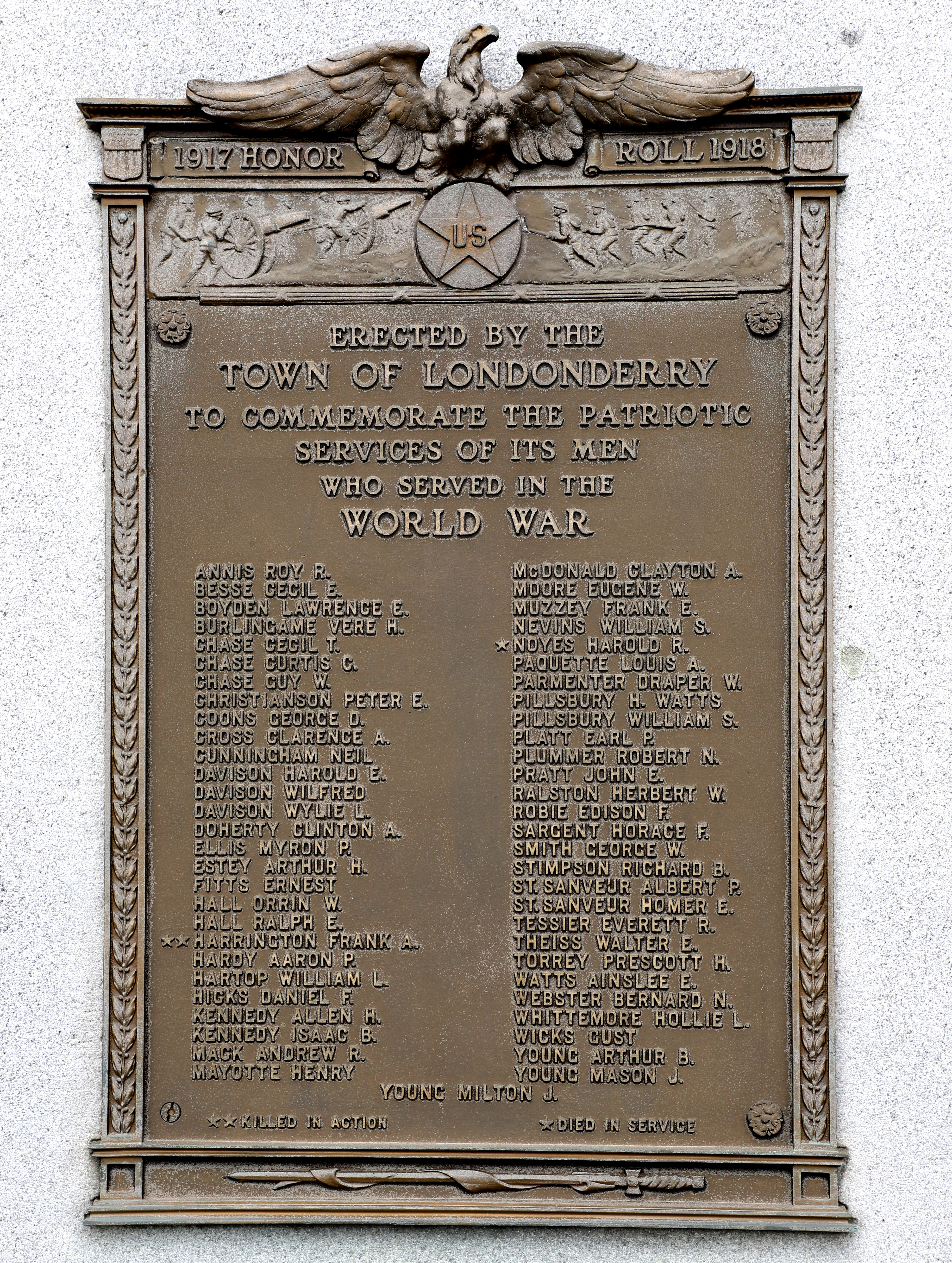 Londonderry New Hampshire World War I Veterans Memorial