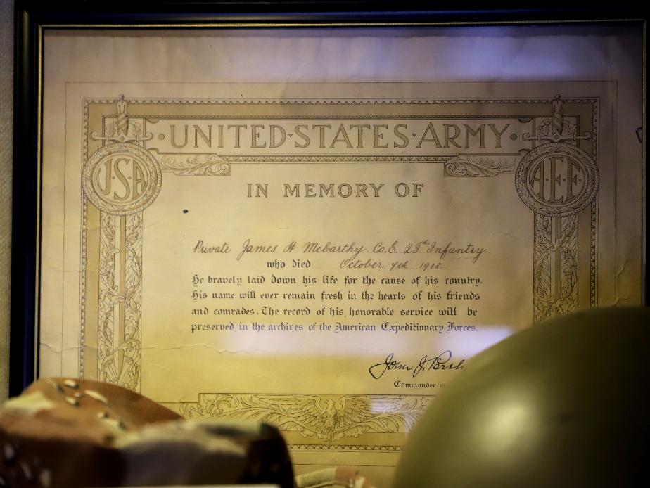 NH State Veterans Cemetery Display Case - James H McCarthy Memorial