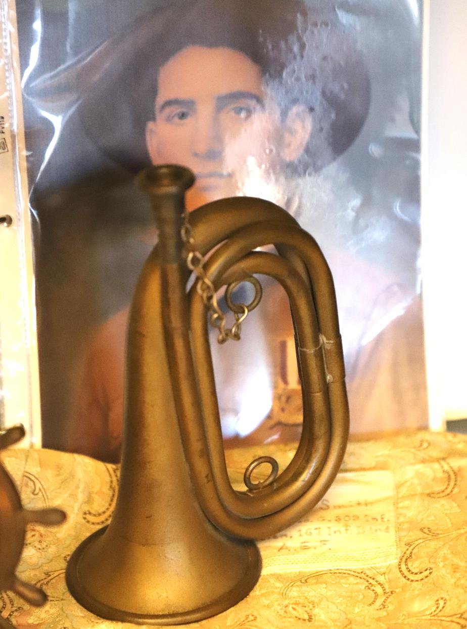 NH State Veterans Cemetery Display Case - Army Bugle