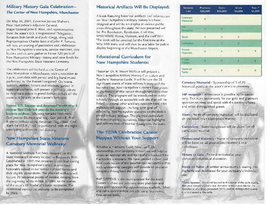 New Hampshire State Veterans Cemetery - 20 Points of History Fundraiser