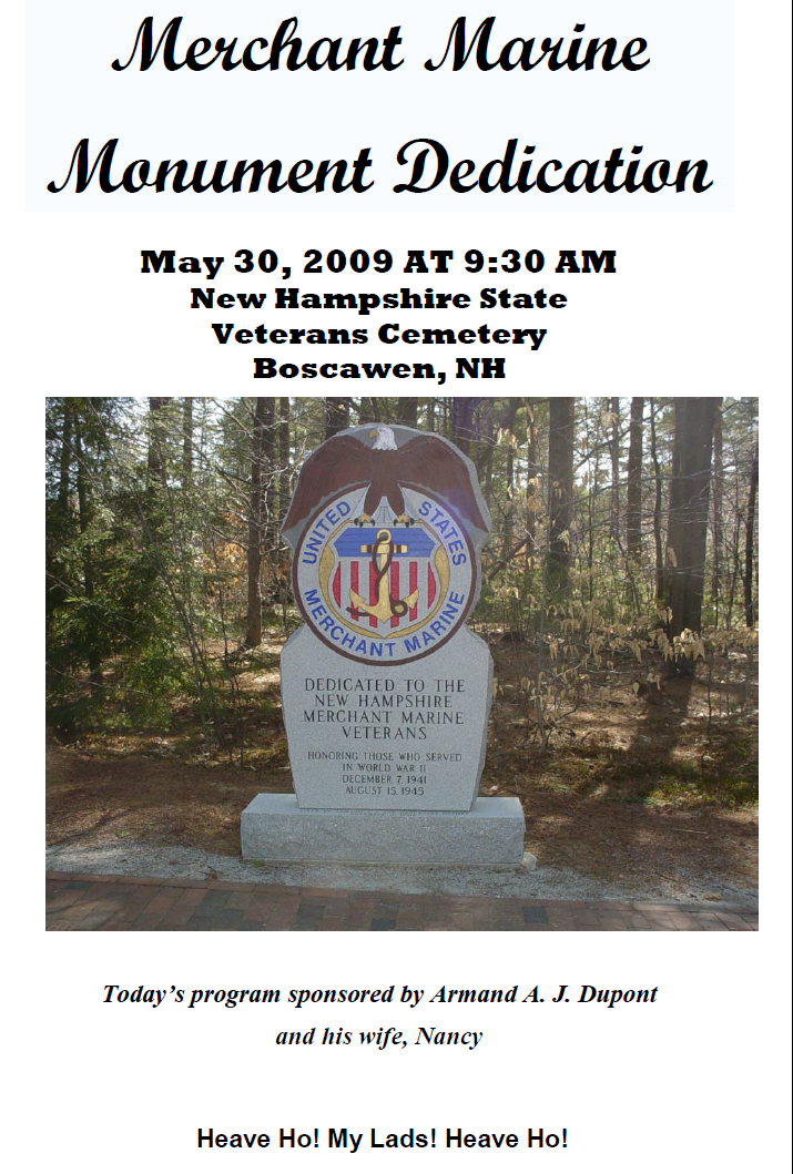 Merchant Marine Memorial at the NH State Veterans Cemetery
