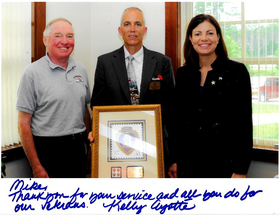 Purple Heart Plaque - Presented by Senator Kelly Ayotte May 30 2012