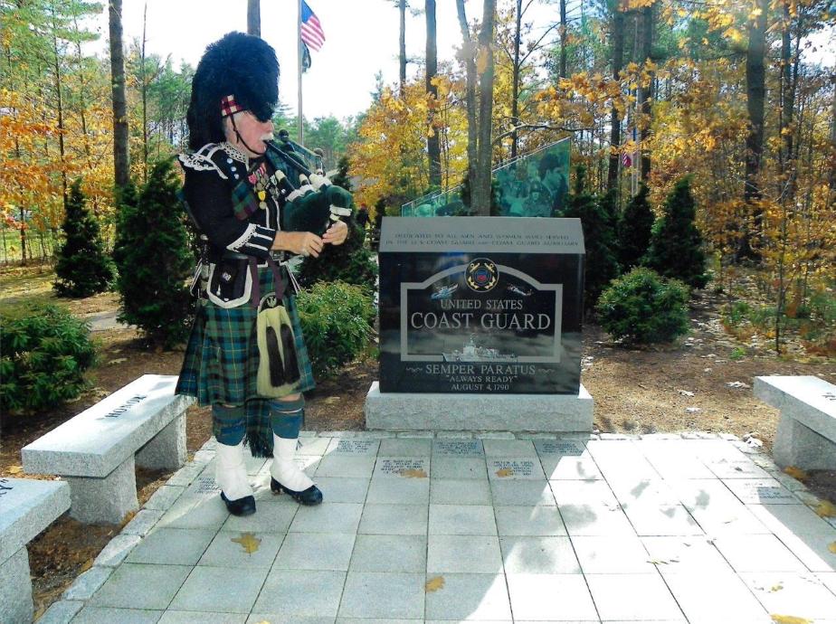 NH State Veterans Cemetery - Coast Guard Memorial Bagpiper 2012 Kirk Brunson