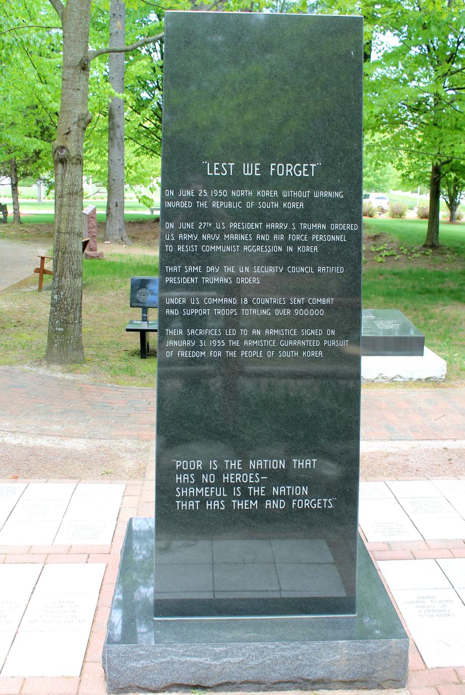 NH State Veterans Korean War Veterans Memorial