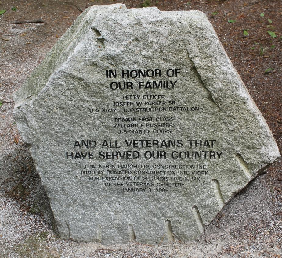 New Hampshire State Veterans Cemetery - Petty Officer Joseph W Parker USN Memorial