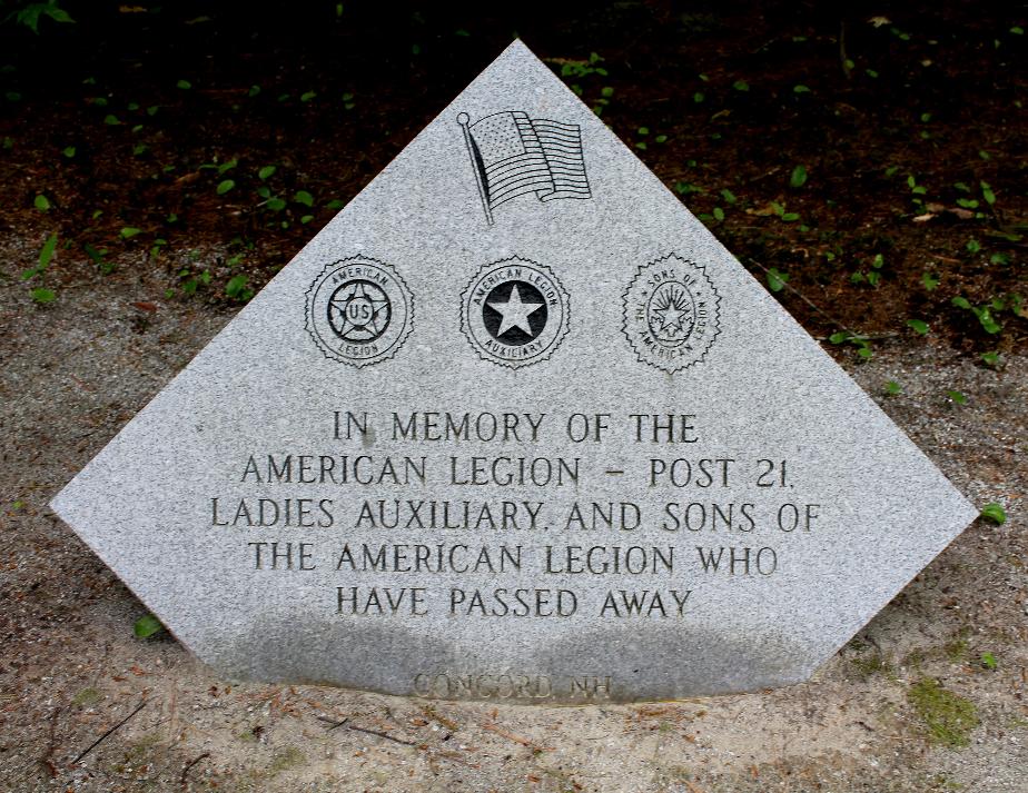 NH State Veterans Cemetery - American Legion Post 21 Concord NH Monument