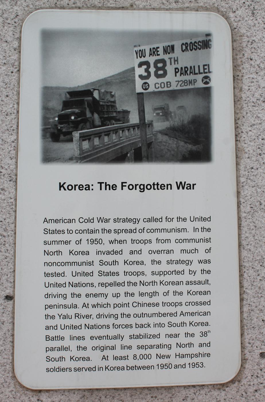 NH State Veterans Cemetery - Korea - The Forgotten War