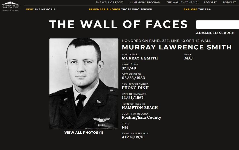 Murray Lawrence Smith Hampton Beach NH Vietnam War Casualty