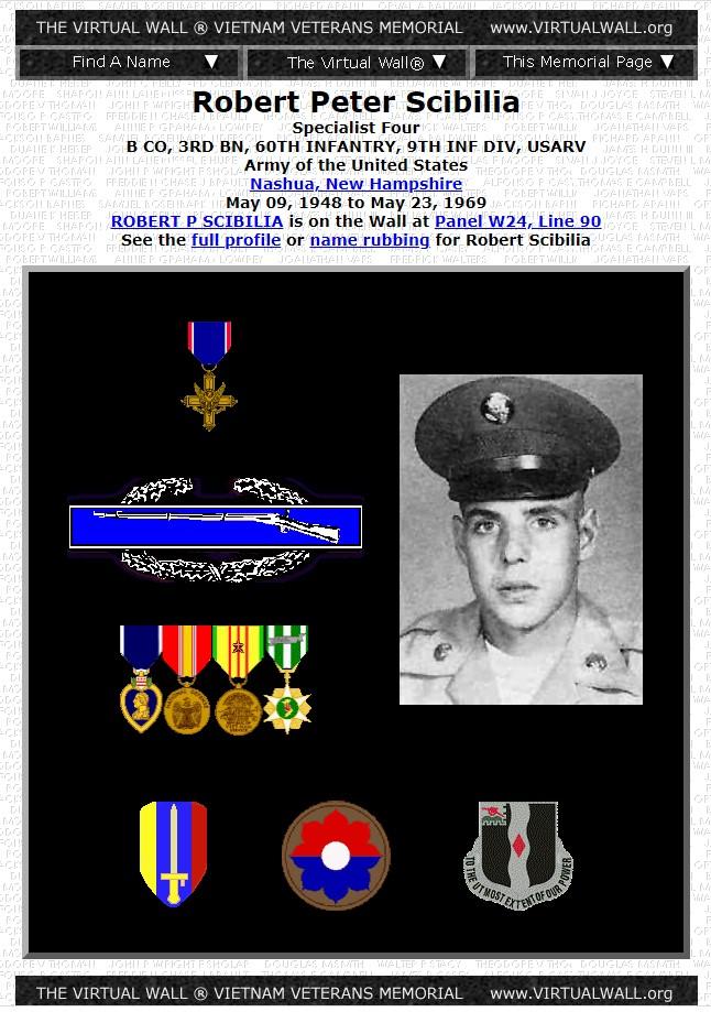Robert Peter Scibilia Nashua NH Vietnam War Casualty