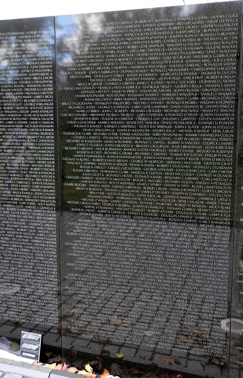 Vietnam War Memorial Wall - Panel W-36 David Ernest Gardner Line 2 Walpole NH Vietnam War Casualty