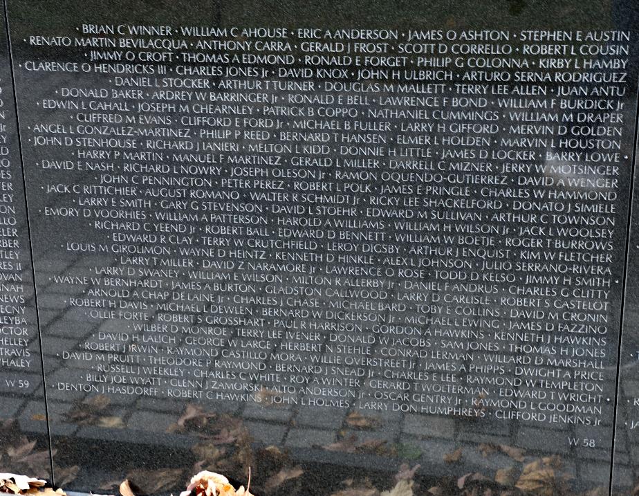 Vietnam War Memorial Wall Panel W-58 Robert Castelot Line 22 Hillsborough NH Vietnam War Honor Roll