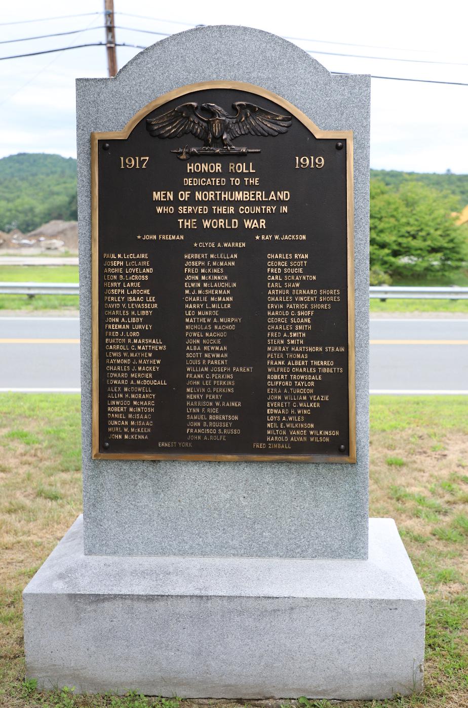Northumberland New Hampshire WWI Veterans Memorial