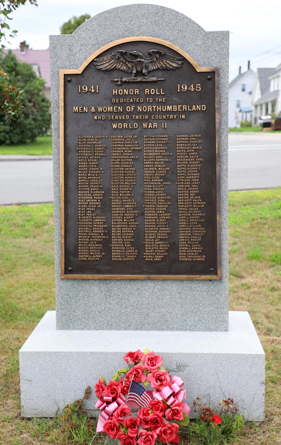 Northumberland New Hampshire WWII Veterans Memorial