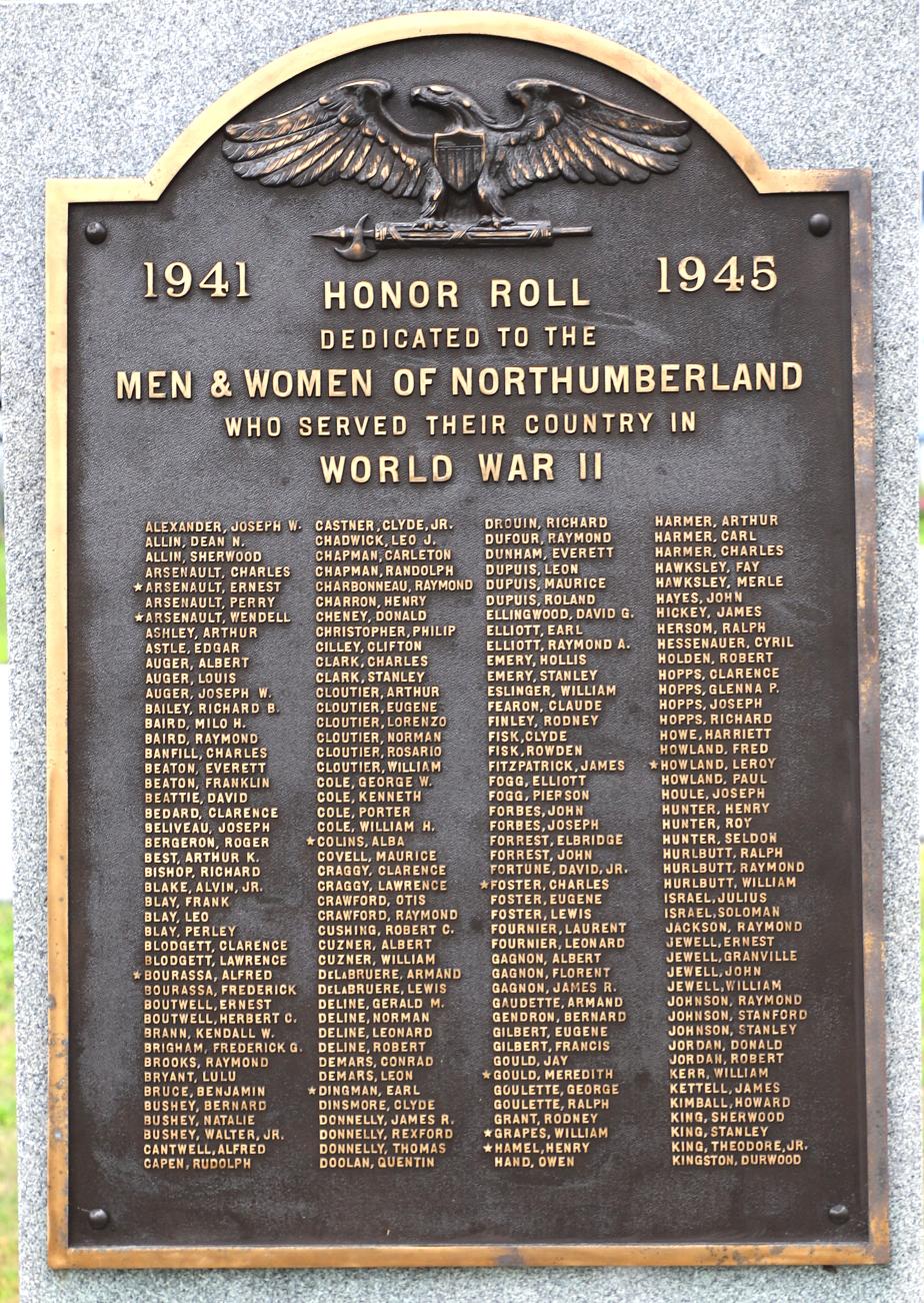 Northumberland New Hampshire WWII Veterans Memorial