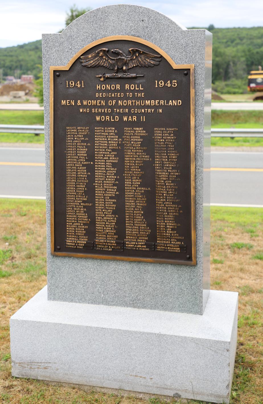 Northumberland New Hampshire WWII Veterans Memorial