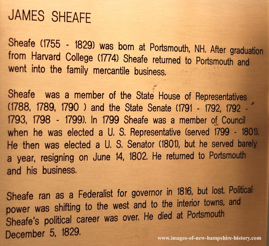James Sheafe NH State House Portrait Plate