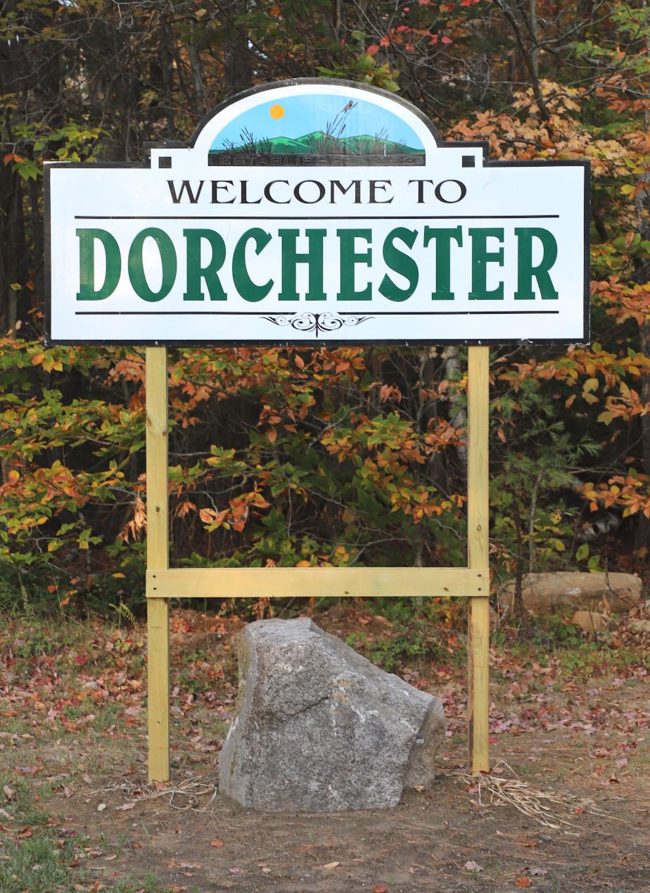 Dorchester New Hampshire Town Welcome Sign