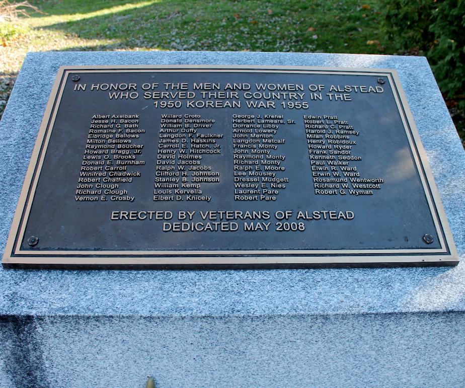 Alstead NH Korean War Veterans Memorial