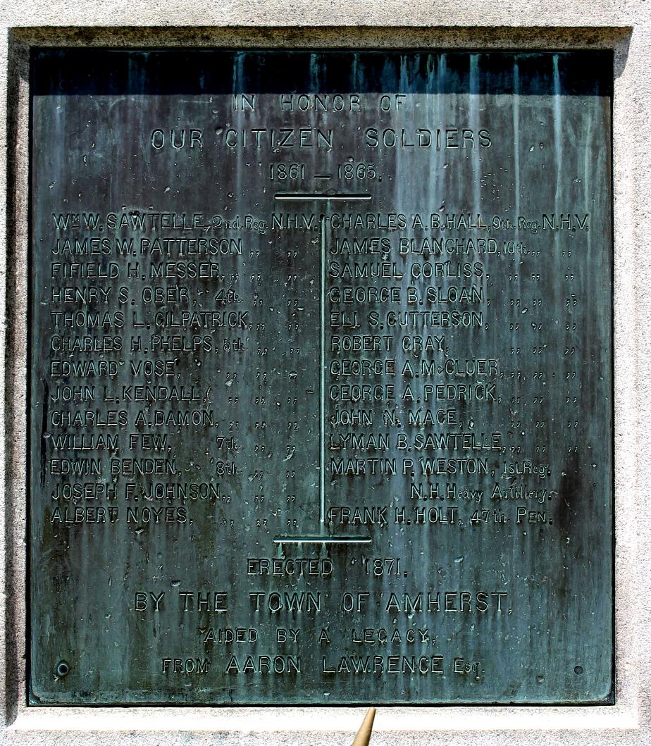 Amherst New Hampshire Civil War Veterans Memorial