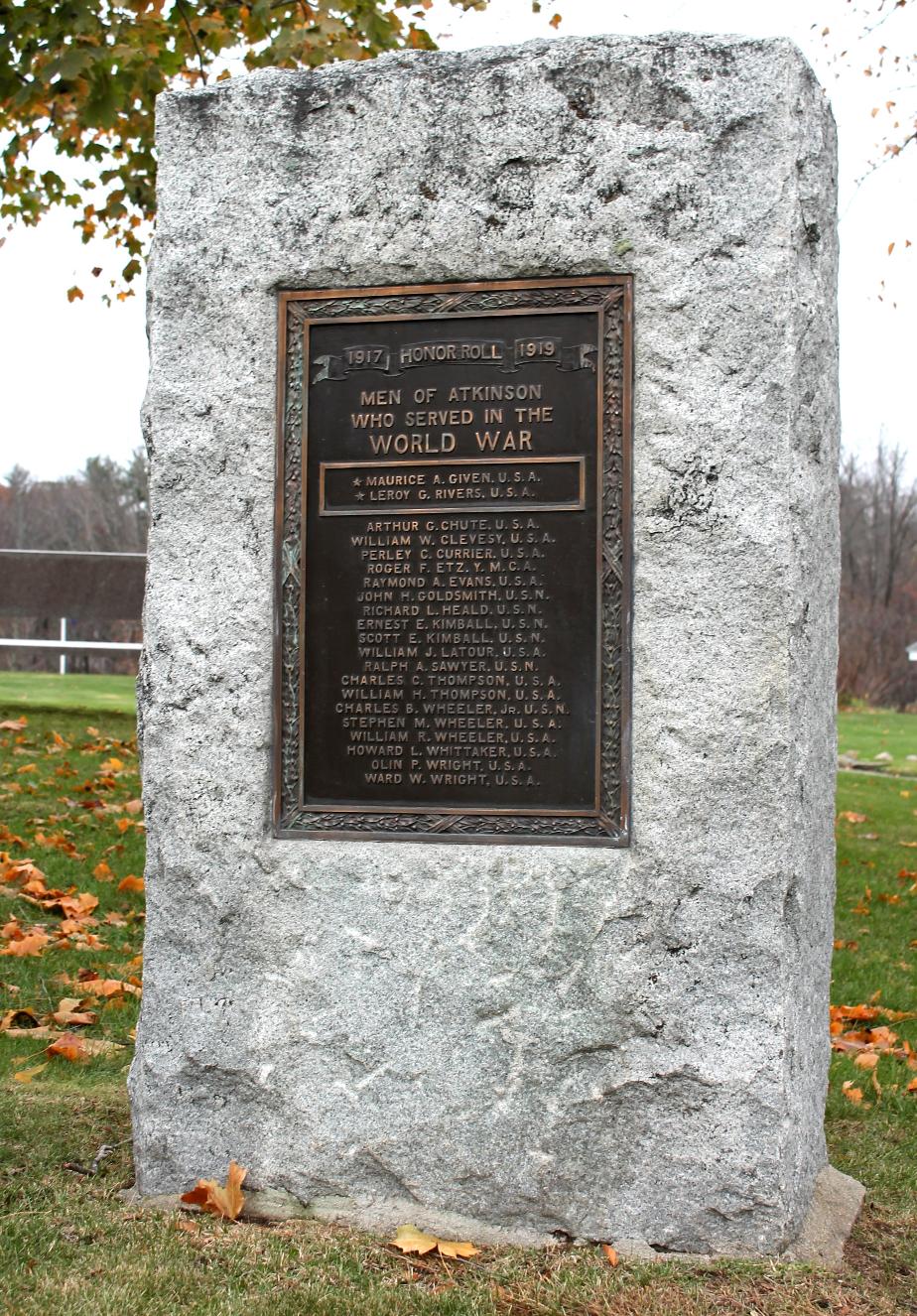 Atkinson New Hampshire World War I Veterans Memorial