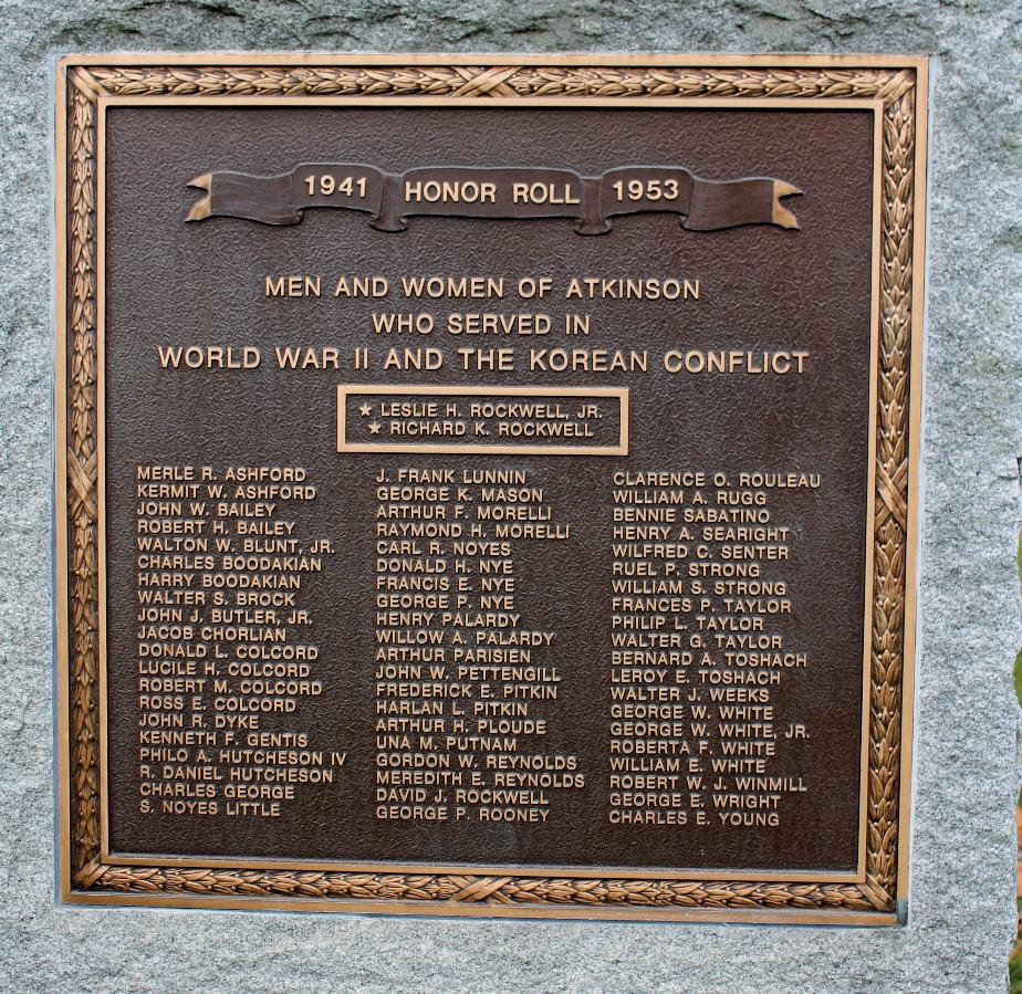 Atkinson New Hampshire World War II & Korean War Veterans Memorial