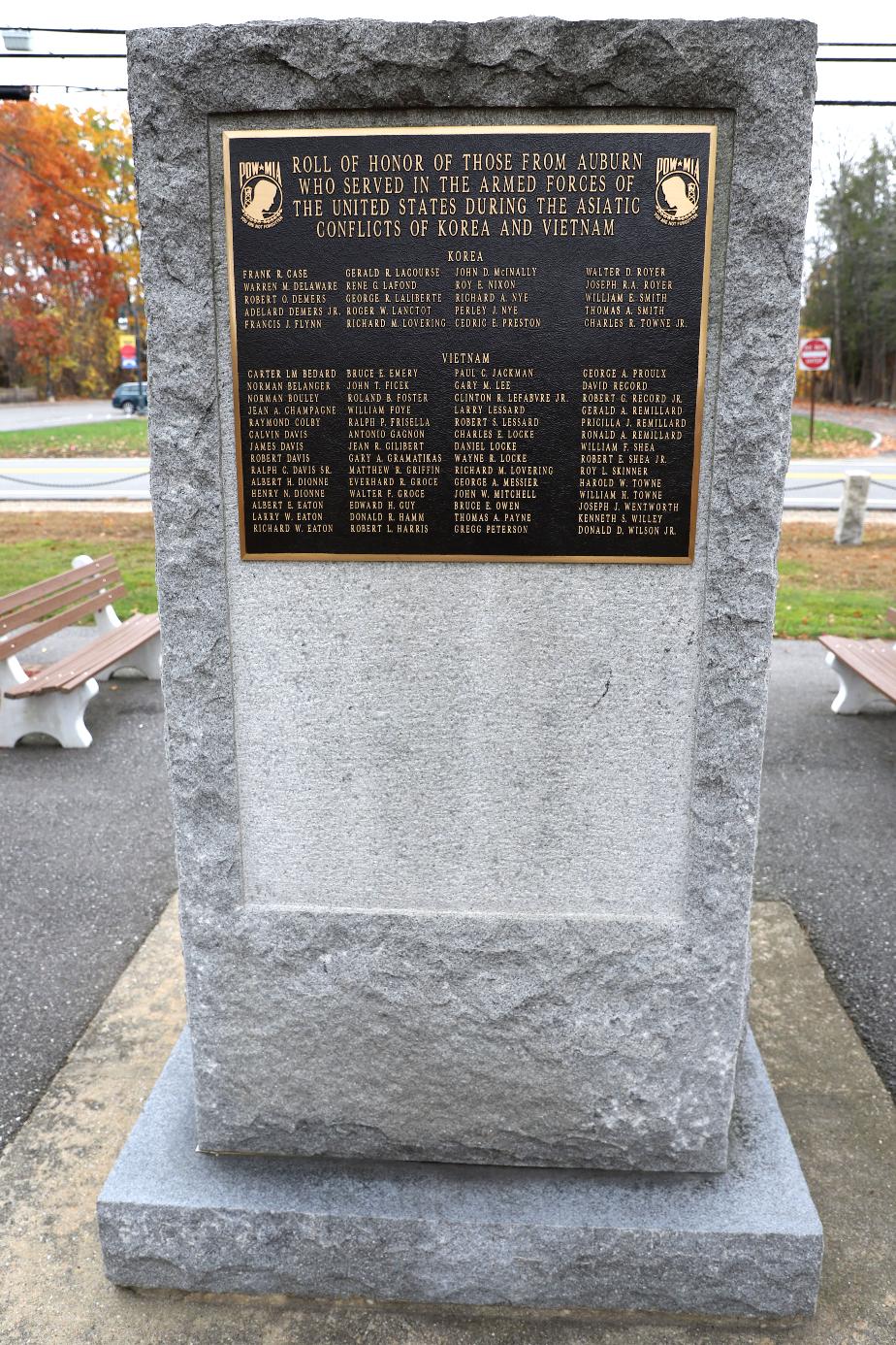 Auburn New Hampshire Korean War & Vietnam War Veterans Memorial Veterans Memorial