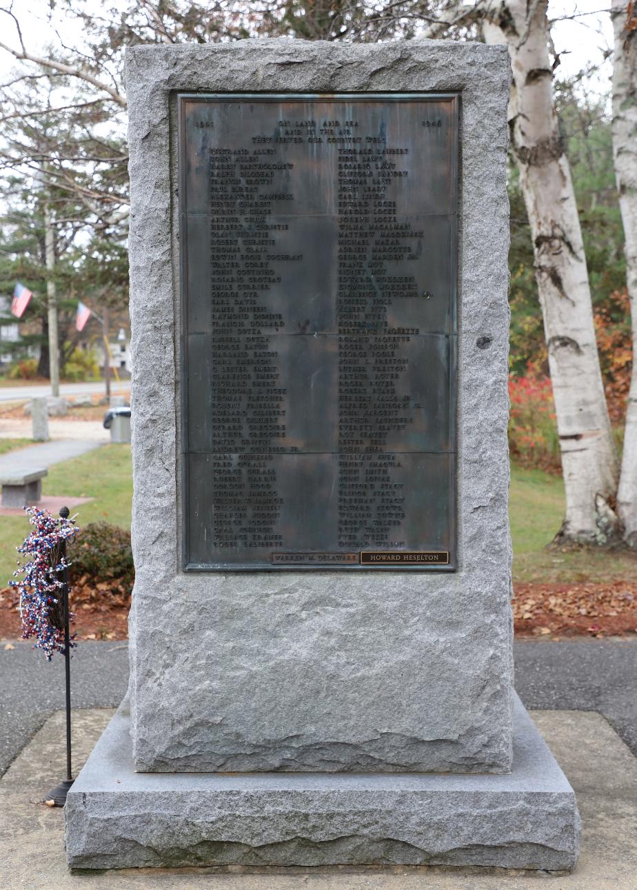 Auburn New Hampshire World War II Veterans Memorial