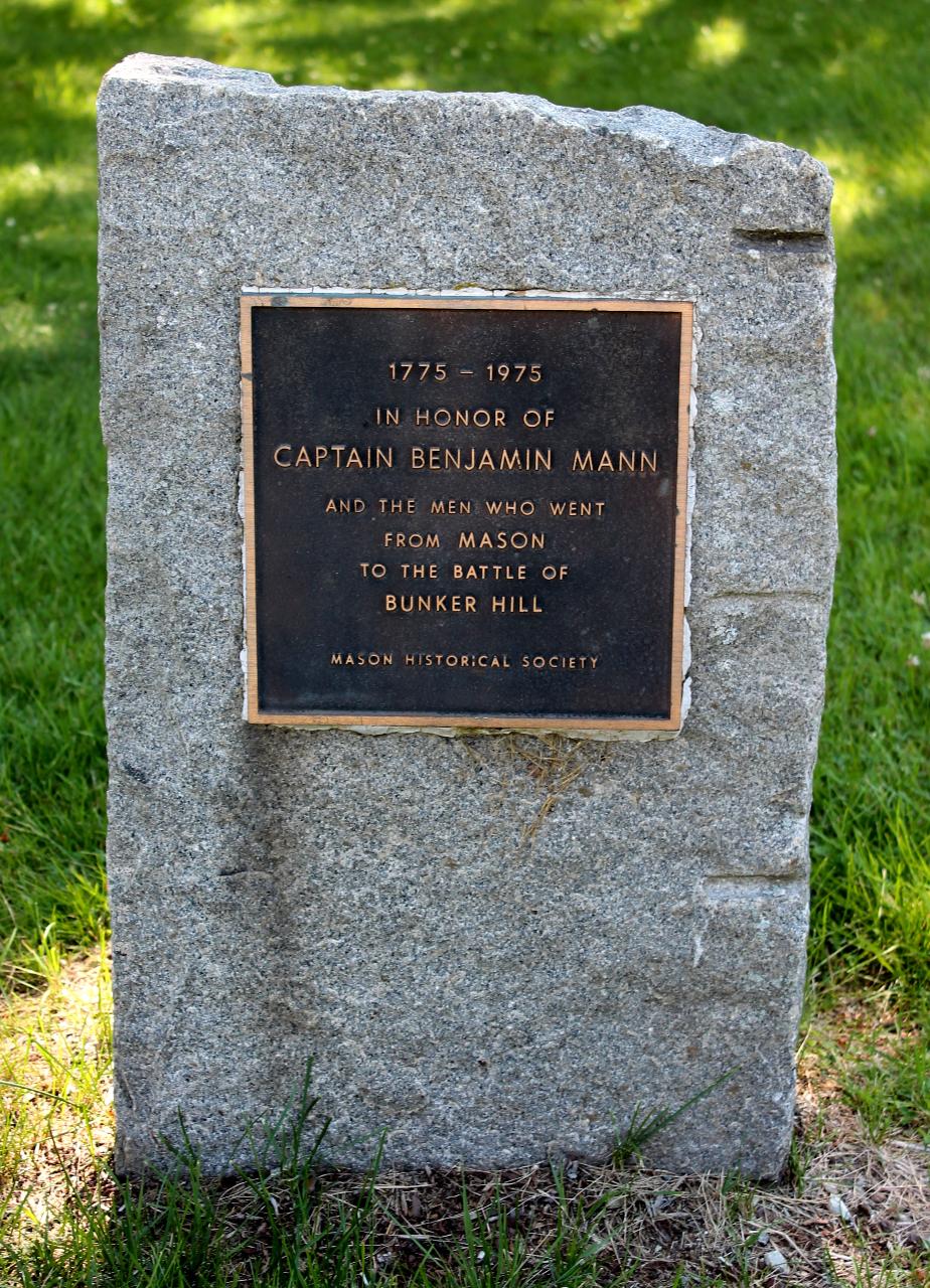 Captain Benjamin Mann - Mason New Hampshire Bunker Hill Monument