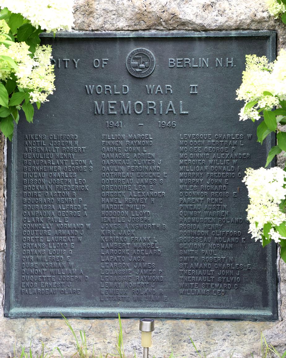 Berlin New Hampshire World War II Veterans Memorial