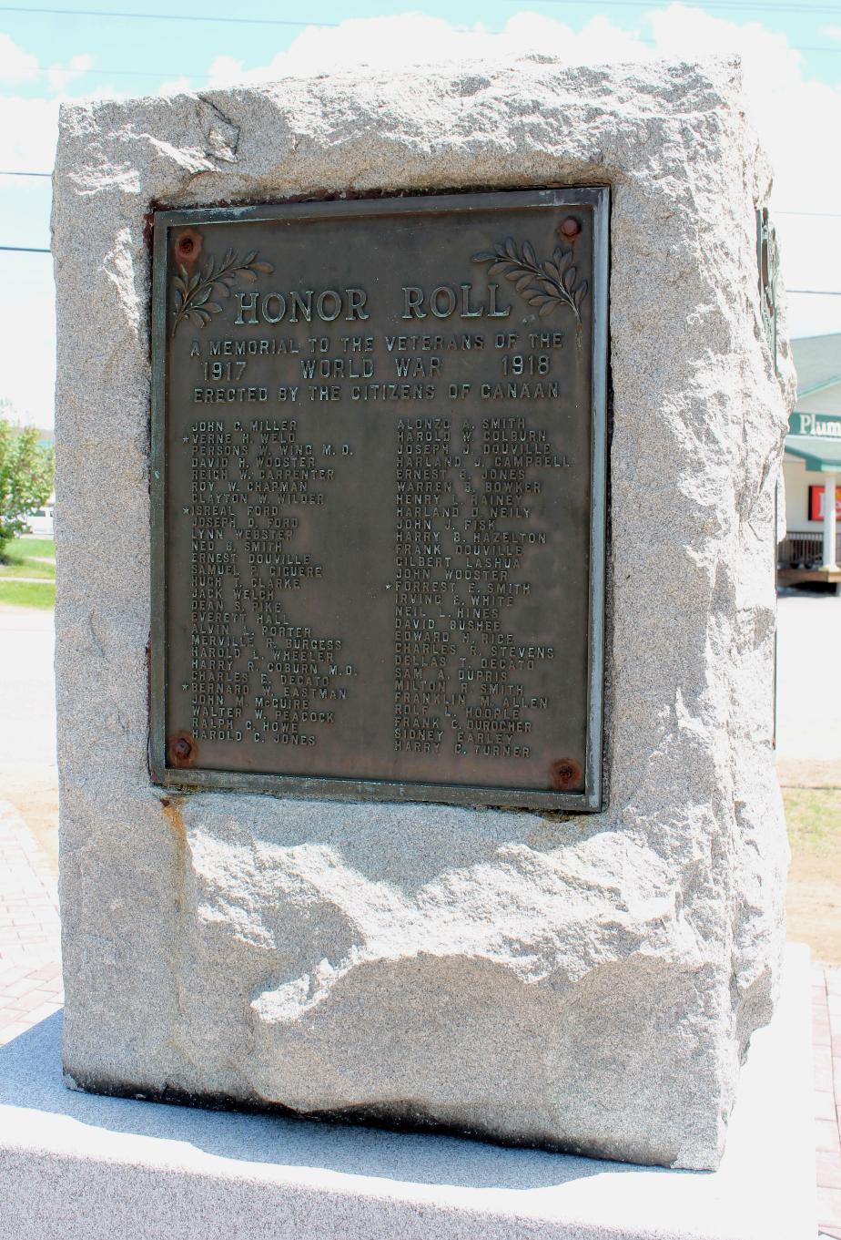 Canaan NH World War I Honor Roll